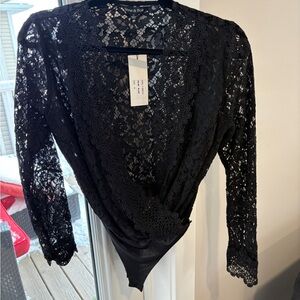 Chic Black Lace Bodysuit